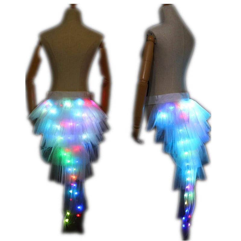 Fashion LED Dance Tutu Skirt Neon Rainbow Mini Corset