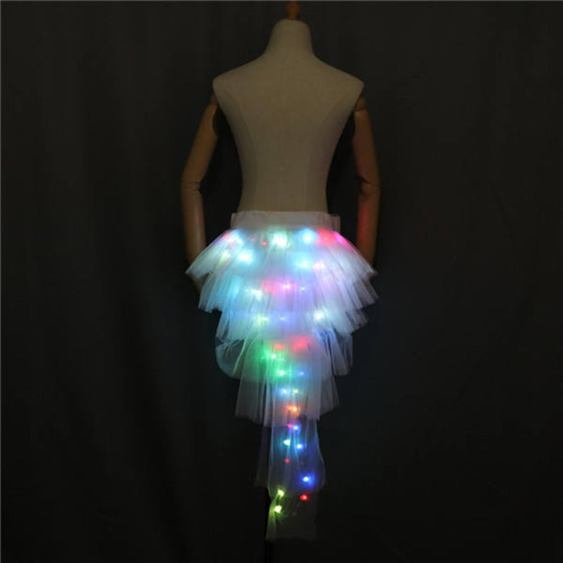 Fashion LED Dance Tutu Skirt Neon Rainbow Mini Corset