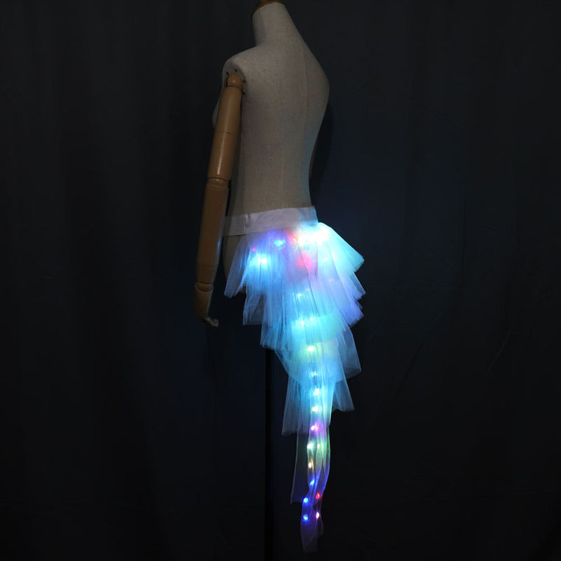 Fashion LED Dance Tutu Skirt Neon Rainbow Mini Corset