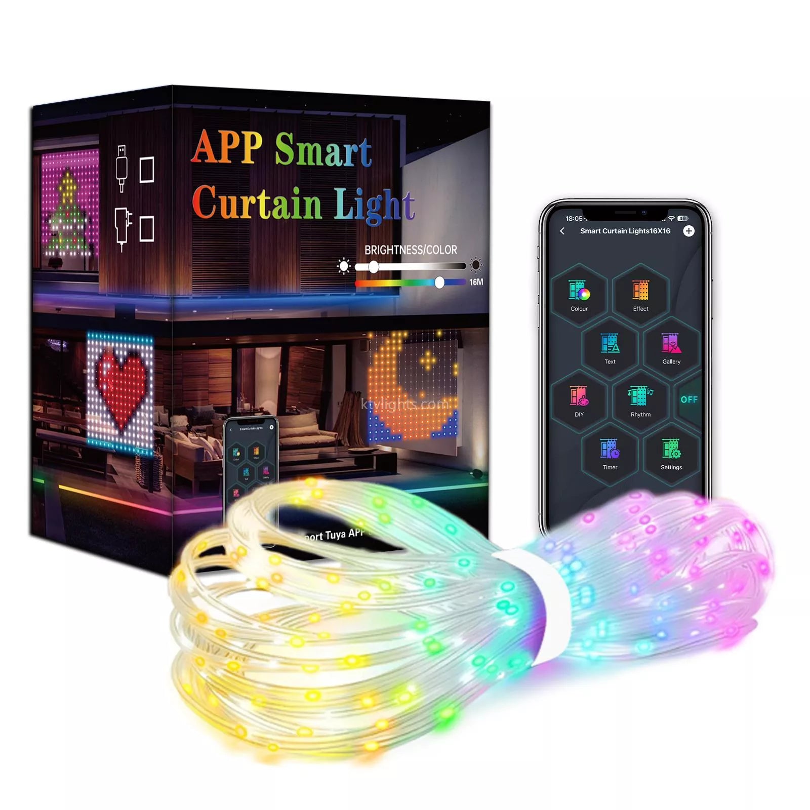 IP65 Smart APP LED Decorative Curtain Light-DIY Text/Animation