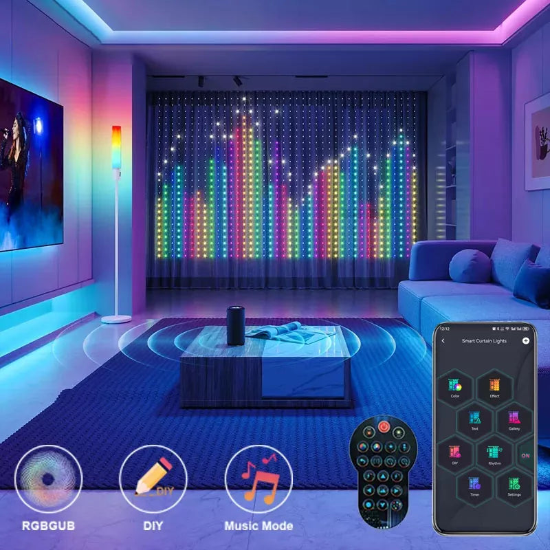 IP65 Smart APP LED Decorative Curtain Light-DIY Text/Animation