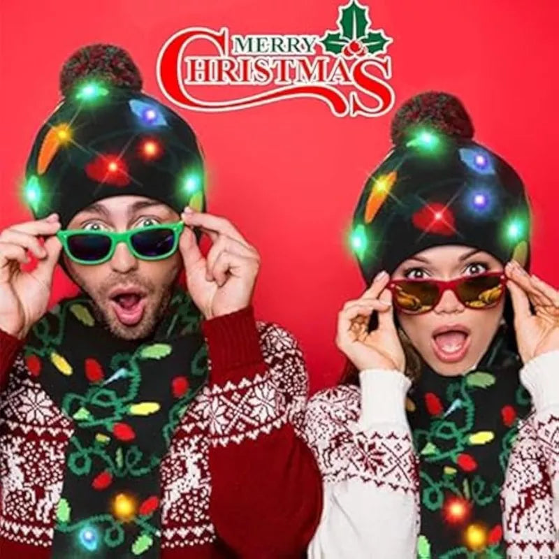 Christmas LED Beanie Hat & Scarf