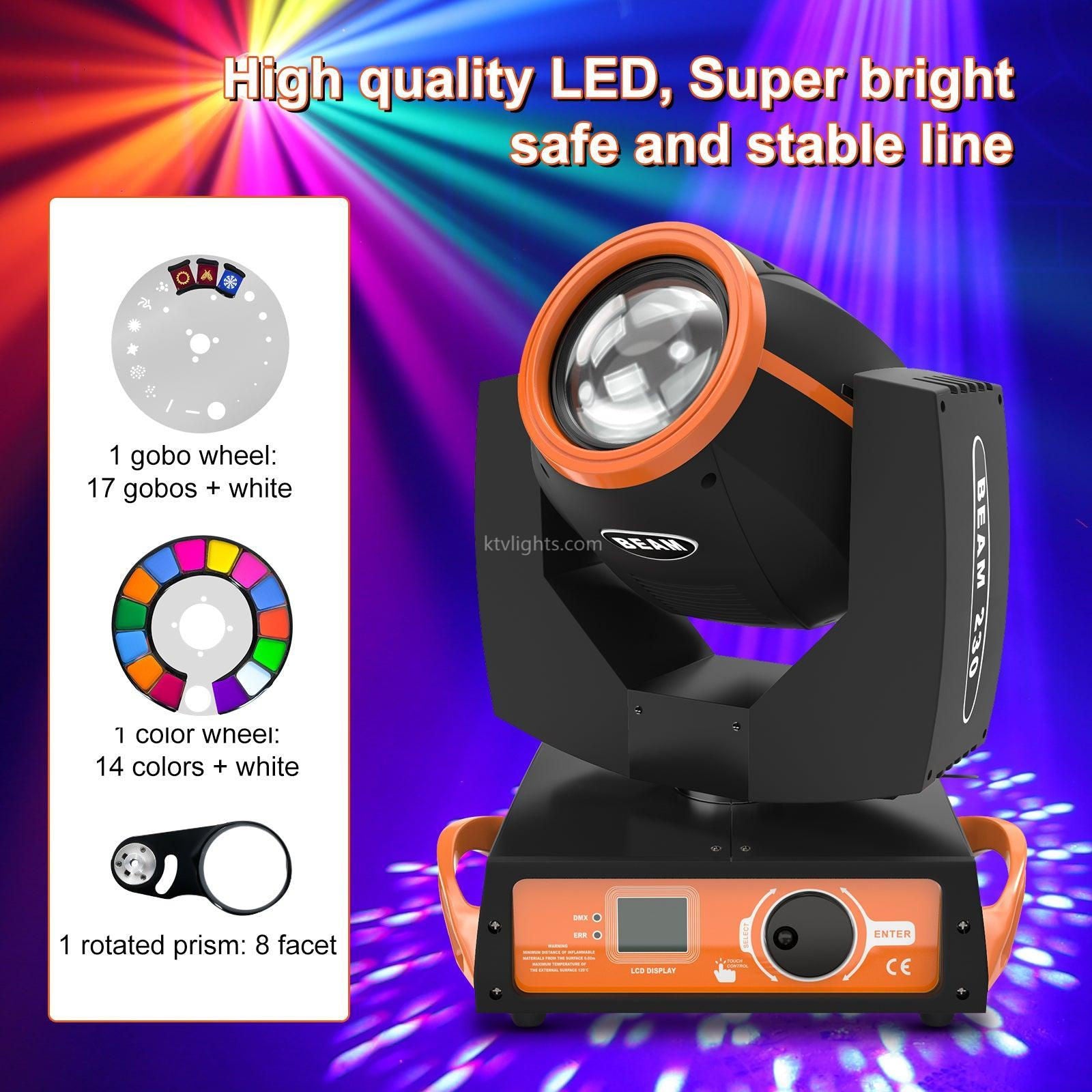 230W LED RGBW 7R Strobe Moving Moving Beam Stage Light