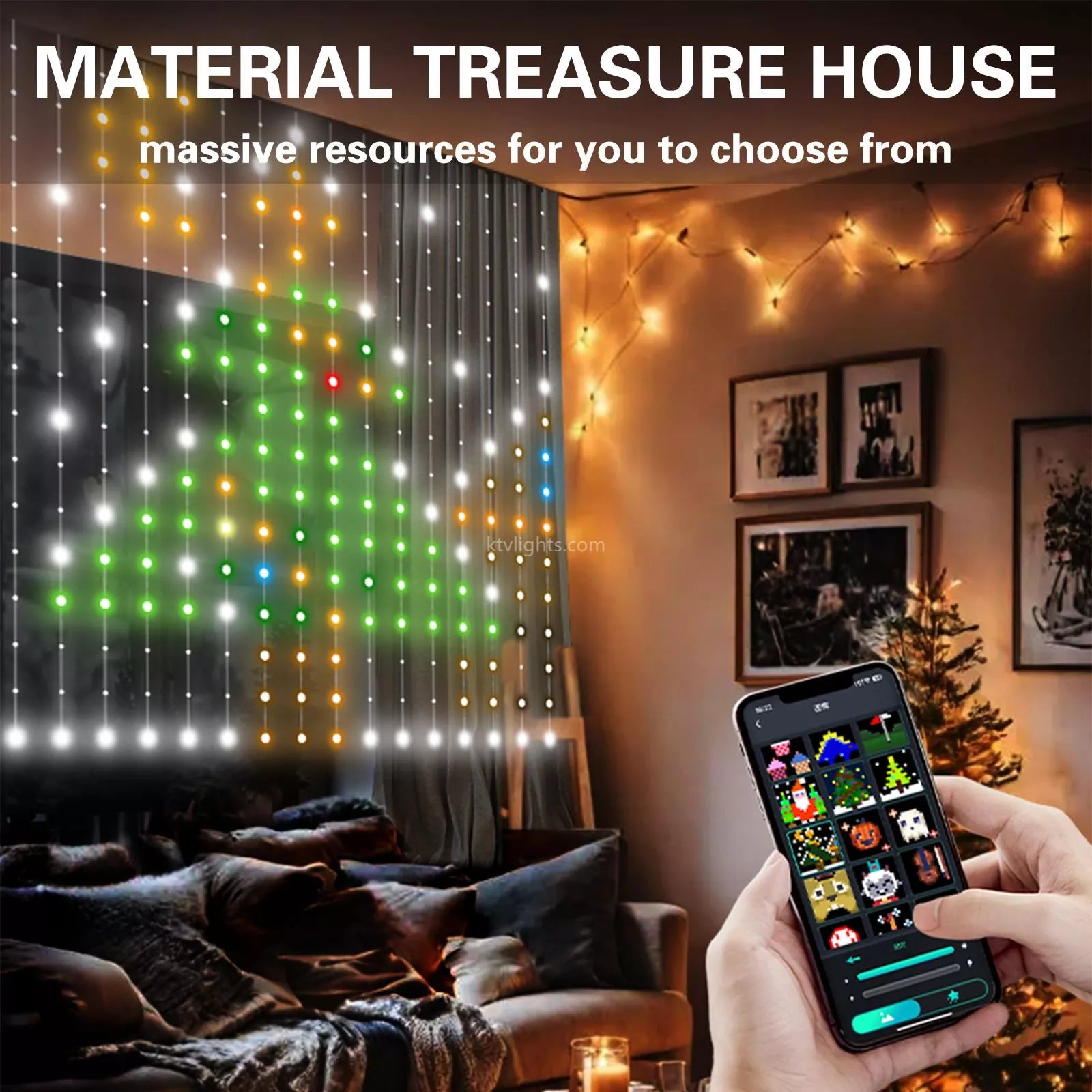 IP65 Smart APP LED Decorative Curtain Light-DIY Text/Animation