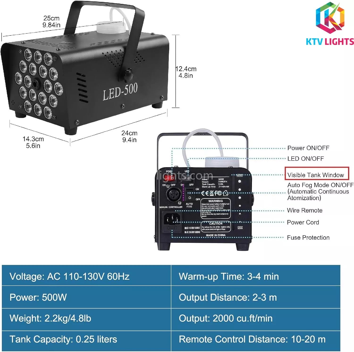 500W 18 LED Light Smoke Machine -D6