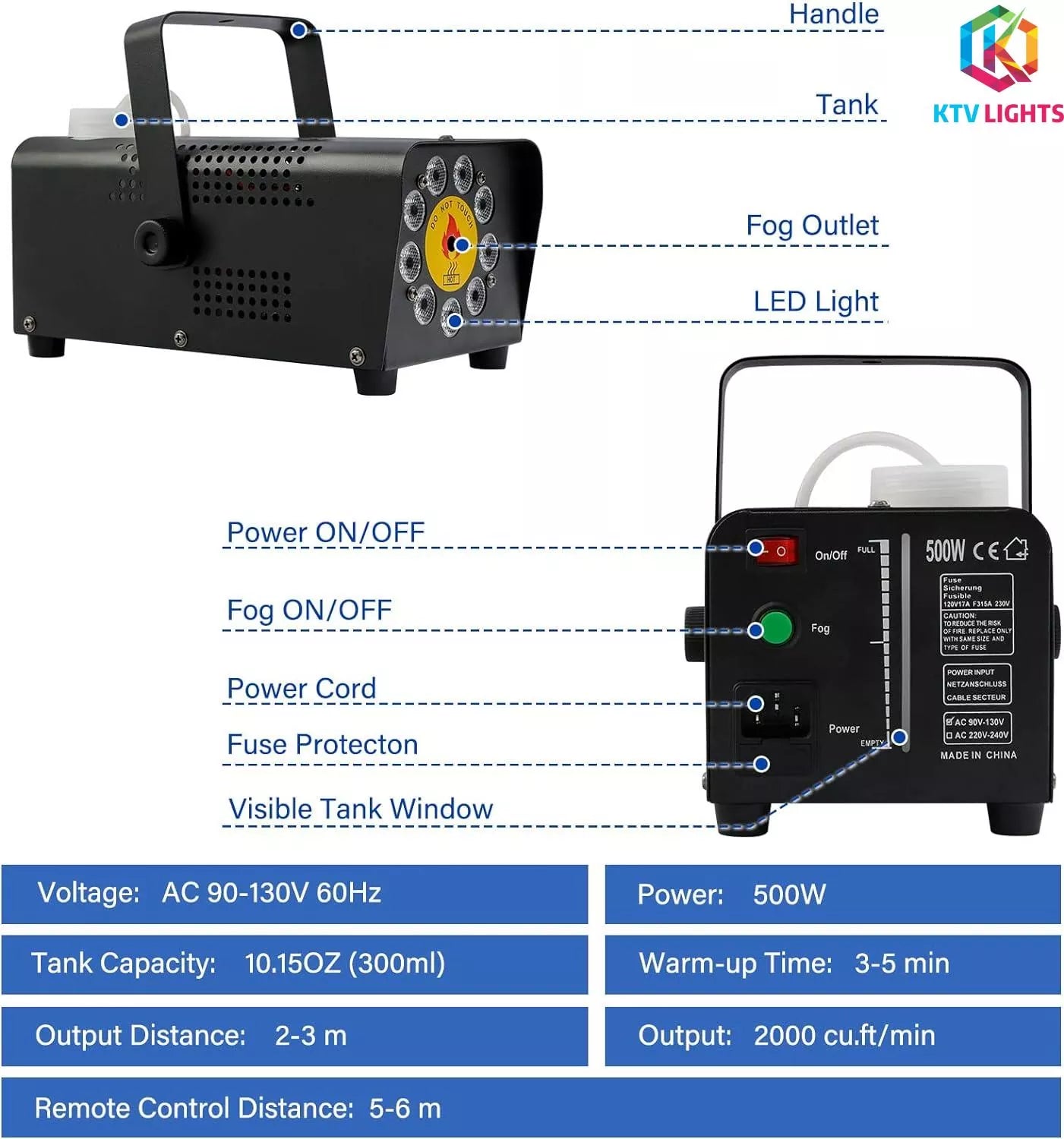 500W 9 LED lights smoke machine-D5