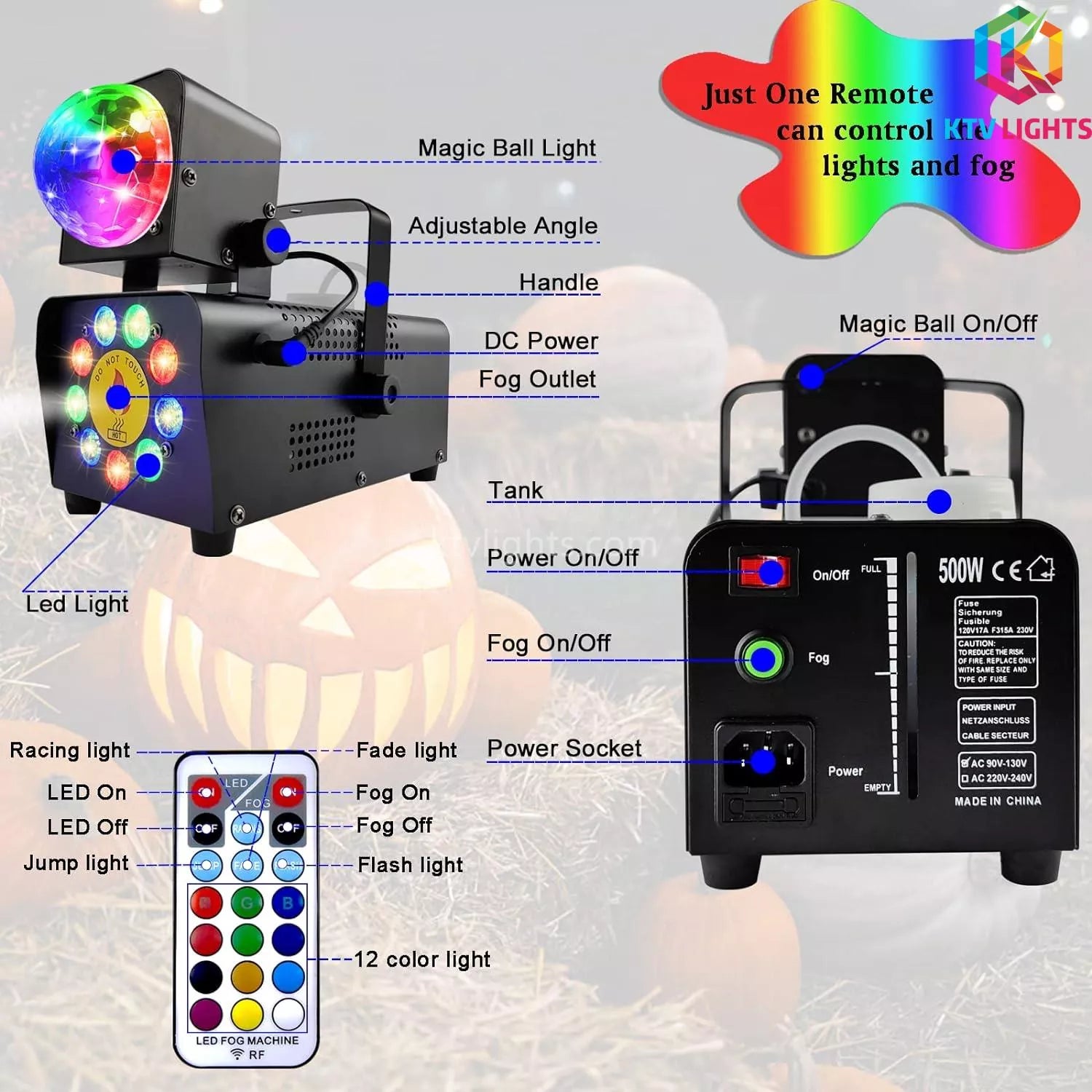 500w 2 in 1  LED smoke machine-D7