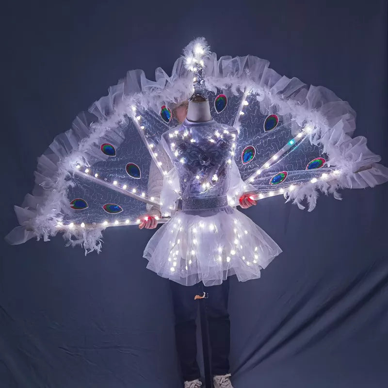 Full Color LED Peacock Wings for Women Nightclub Catwalk Model