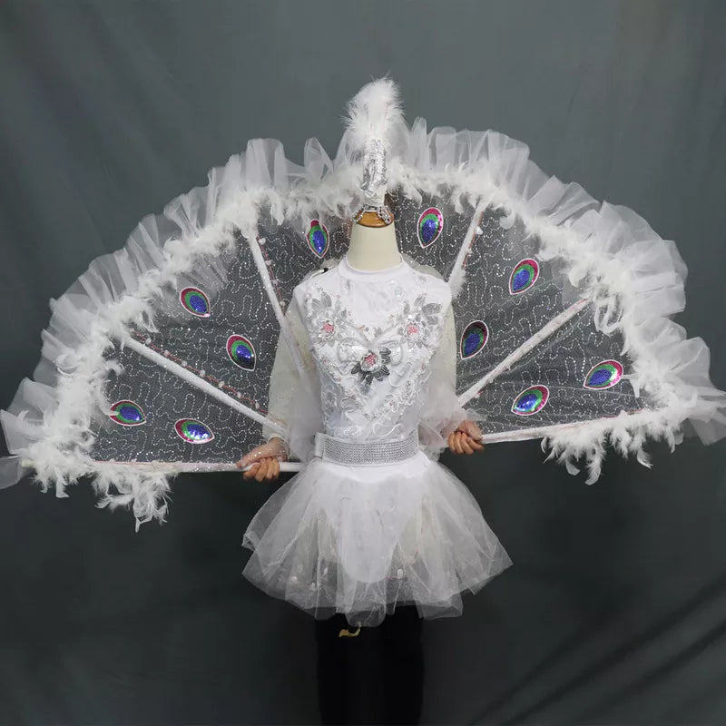 Full Color LED Peacock Wings for Women Nightclub Catwalk Model